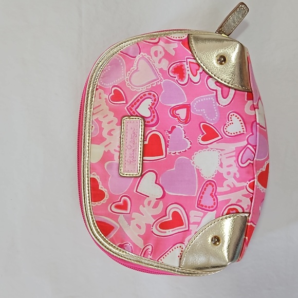 Lilly Pulitzer Pink Heart Zippity Do Cosmetic Bag - Picture 1 of 15